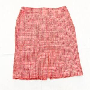 J. Crew No. 2 Pencil Tweed Orange Peach Skirt Classic Straight Size 4